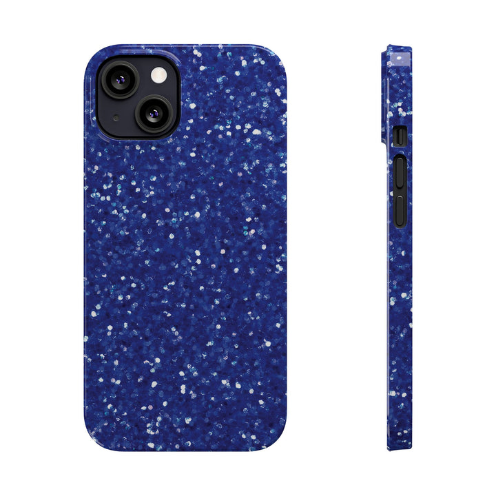 Slim Blue Muted Faux Play on Glitter Effect Cute Phone Cases for Iphone 16 Pro Max | iPhone 15 Case | iPhone 15 Pro Max Case, Iphone 14, Iphone 14 Pro Max, Iphone 13 12 11 8 7 - Studio40ParkLane