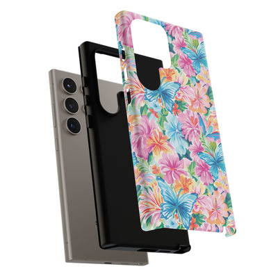 Premium Tough Butterflies Flowers Cute Phone Cases for Samsung S24, S23, S22, S21, S20, Plus and Ultra, Iphone 16 Pro Max,15, 14, 13, 12, 11, 10