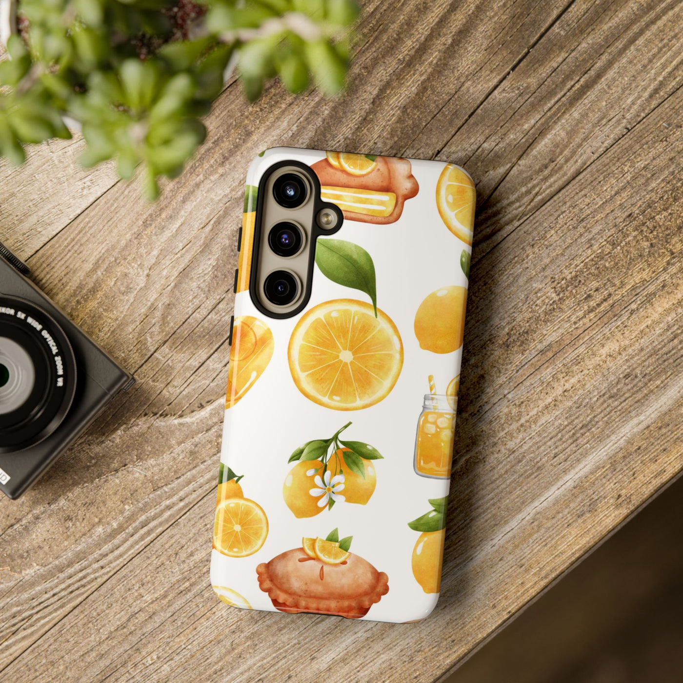 Impact Resistant, Lemon Fruit Pie, Cute Phone Cases for Samsung S24, S23, S22, S21, IPhone 15 pro Iphone 14 pro Iphone 13 IPhone 12 Iphone 11