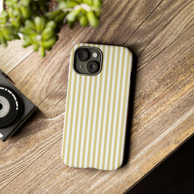 Tough Premium Soft Yellow Stripes Phone Case Gift for Her - For Apple iPhone 16 Pro Max 16e iPhone 15 Pro iPhone Iphone 14 Plus 13 Pro 12 SE XR - Studio40ParkLane