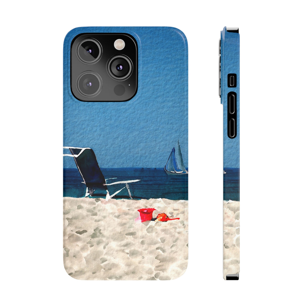 Slim Cute Phone Cases for Iphone - | iPhone 15 Case | iPhone 15 Pro Max Case, Iphone 14 Case, Iphone 14 Pro Max, Iphone 13, Summer Beach Chair Watercolor - Studio40ParkLane