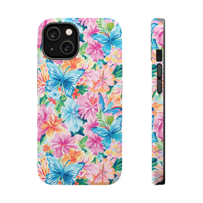 Butterflies Flowers Magsafe Cute Phone Case for Iphone Gift for Her, iPhone 16 Case iPhone 15 Pro Max Case, Iphone 14, Iphone 14 Pro Max, 13, 12