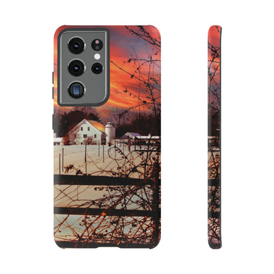 Cute Samsung Phone Case | Aesthetic Samsung Phone Case | Galaxy S23, S22, S21, S20 | Winter Sunset, Protective Phone Case