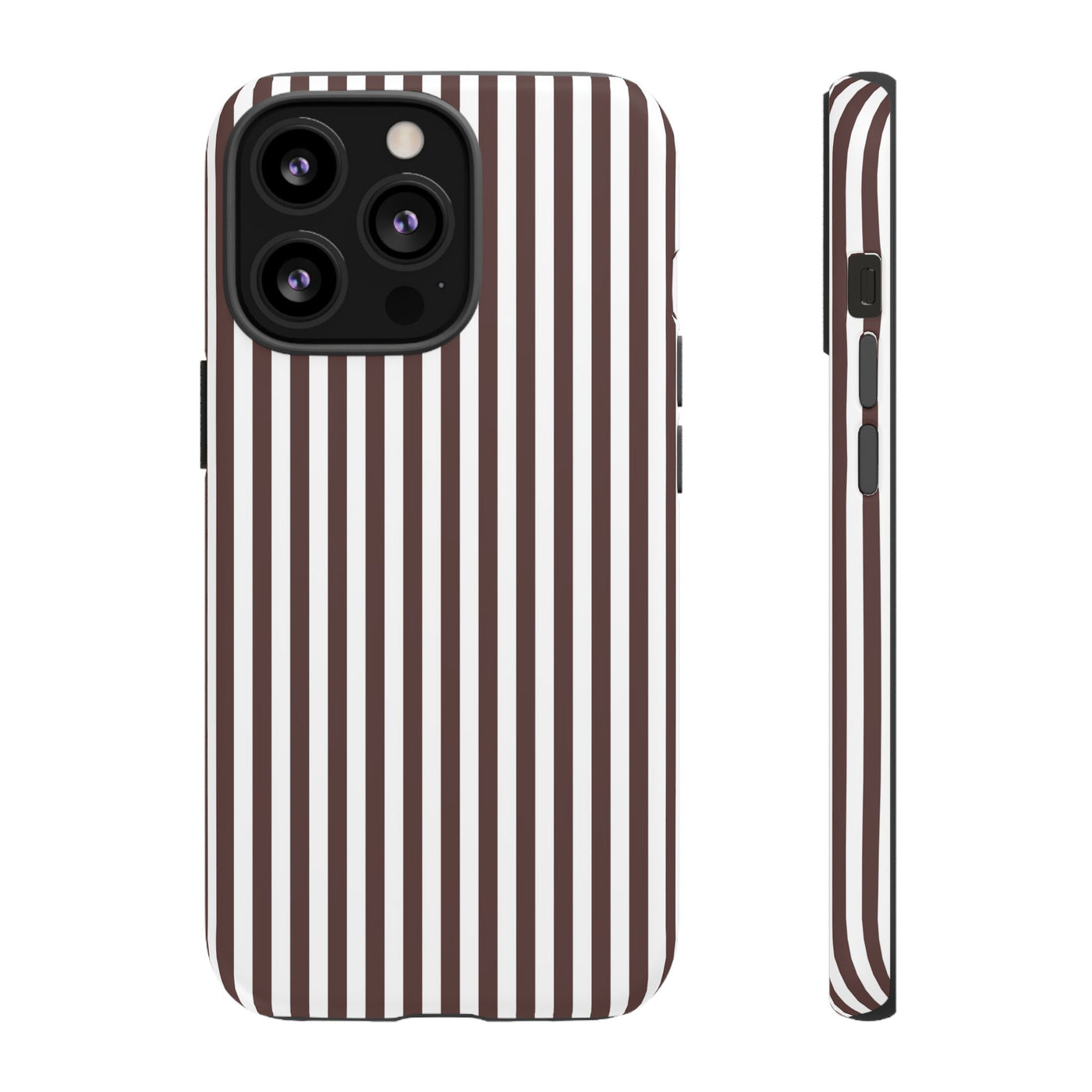 Tough Premium Brown Stripes Phone Case Gift for Her - For Apple iPhone 16 Pro Max 16e iPhone 15 Pro iPhone Iphone 14 Plus 13 Pro 12 SE XR - Studio40ParkLane