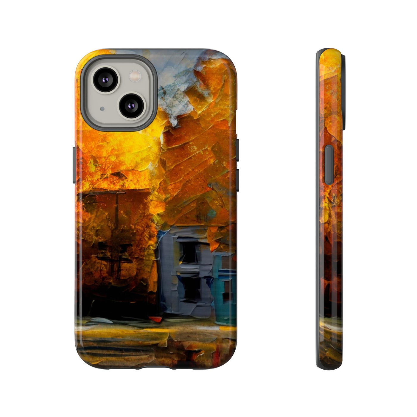 Impact Resistant, Fall Leaves Oil Painting, Cute Phone Cases for Samsung S24, S23, S22, S21, IPhone 15 pro Iphone 14 pro Iphone 13 IPhone 12 Iphone 11