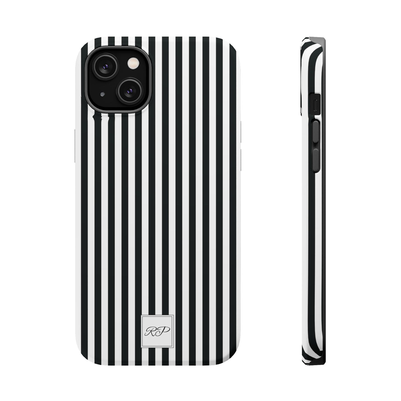 Custom Personalized Black White Striped Magsafe Phone Case for Iphone 17 - | iPhone 16 Pro Max Case | iPhone 15 Case Iphone 14 13 12 11 10 - Studio40ParkLane
