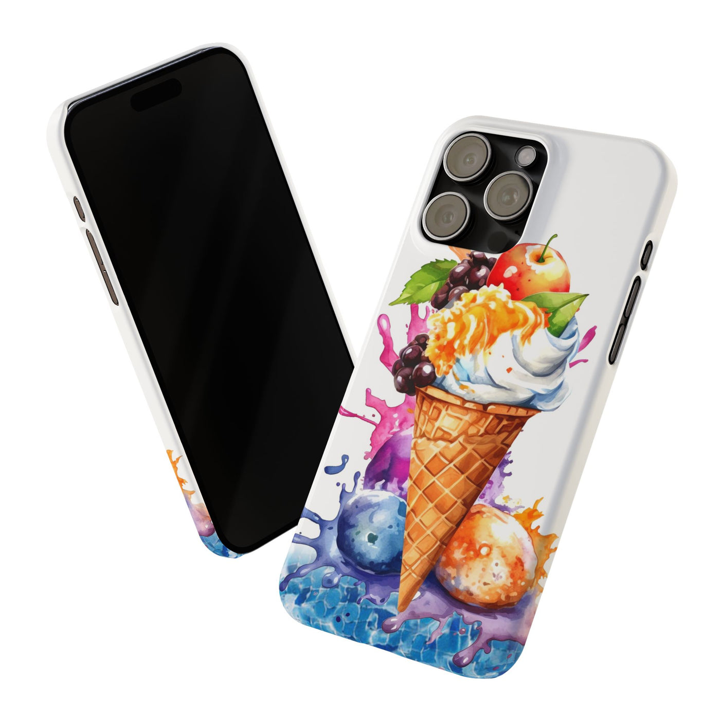 Slim Summer Ice Cream Cone Slim Cute Phone Cases for Iphone  | iPhone 15 Case | iPhone 15 Pro Max Case, Iphone 14, Iphone 14 Pro Max, Iphone 13