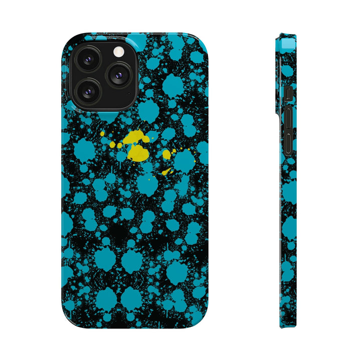 Slim Cute Phone Cases for Iphone - | iPhone 15 Case | iPhone 15 Pro Max Case, Iphone 14 Case, Iphone 14 Pro Max, Iphone 13, Paint Splash Blue Yellow - Studio40ParkLane