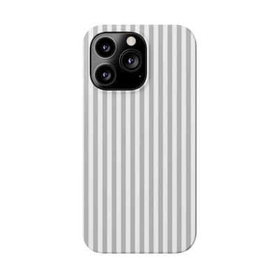 Slim Light Grey Striped Cute Phone Case for Iphone 16 - | iPhone 15 Pro Max Case | iPhone 14 Case Iphone 13 12 11 10 9 8 7 Gift for Her - Studio40ParkLane