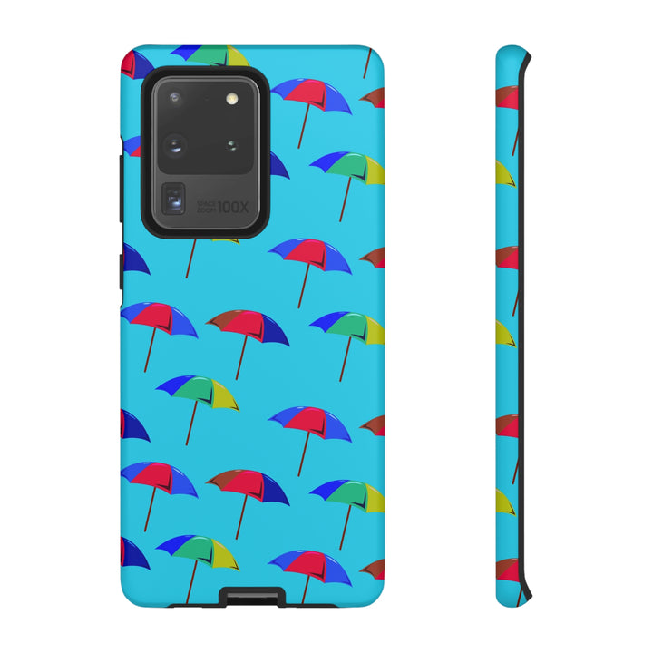 Cute Samsung Phone Case | Aesthetic Samsung Phone Case | Galaxy S23, S22, S21, S20 | Colorful Beach Parasols Blue, Protective Phone Case - Studio40ParkLane
