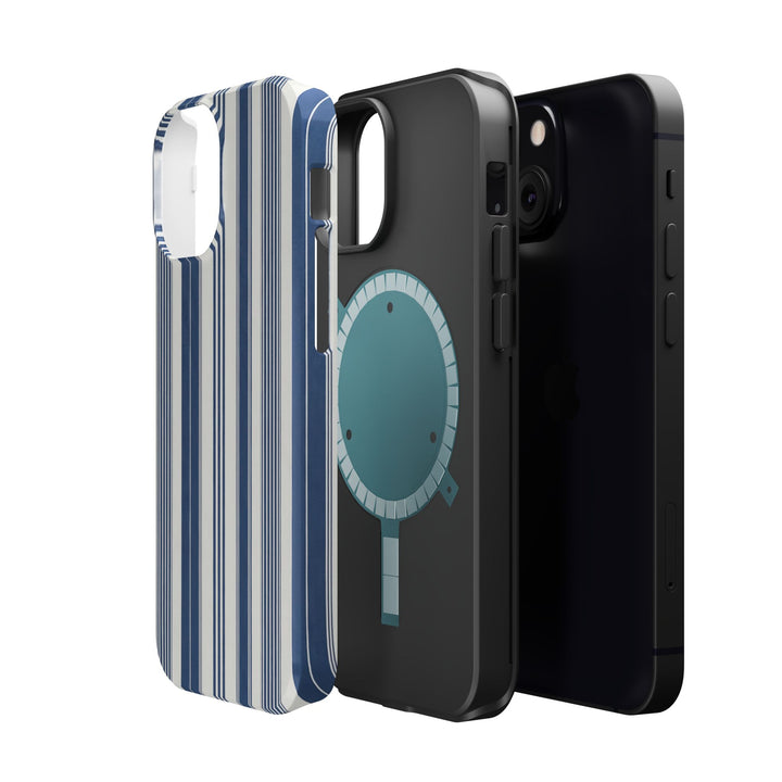 MagSafe Cute Phone Case, Coastal Striped Phone Case for iPhone 17 16 15 14 13 12 Pro Max, Samsung S26 S25 S24 Ultra case - Studio40ParkLane