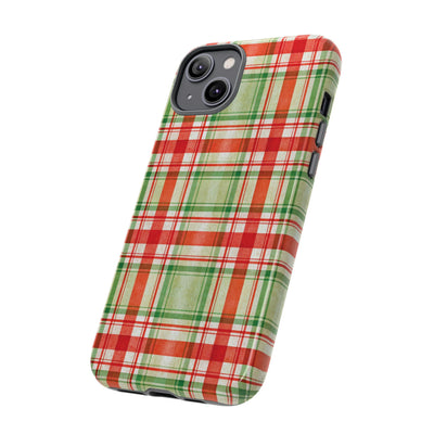 Aesthetic Tough Red Green Checkered Premium Phone Case - For iPhone 17 Pro Max iPhone 16 Pro iPhone 15 Iphone 14 Plus 13 Pro 12 11 10 XR XS - Studio40ParkLane