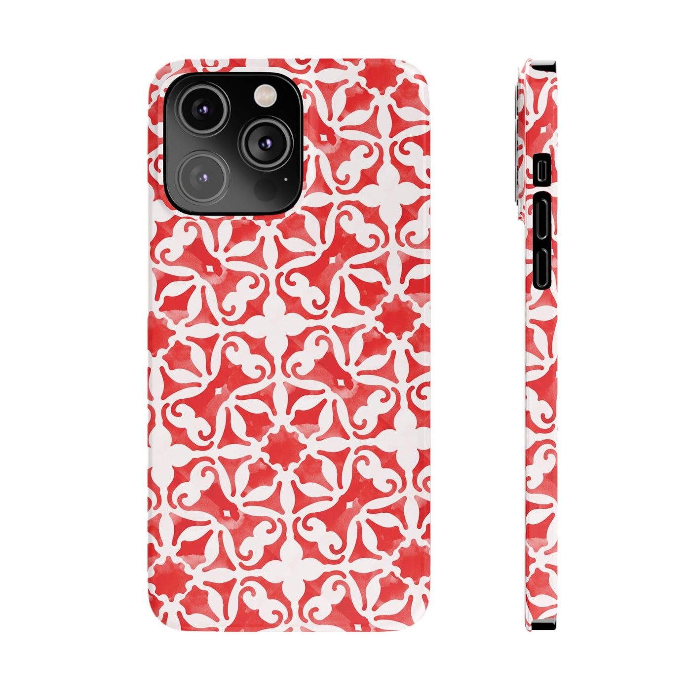 Slim Red Mosaic Gift for Her Cute Phone Cases for Iphone 16 Case | iPhone 15 Case | iPhone 15 Pro Max Case, Iphone 14, Iphone 14 Pro Max, Iphone 13, 12, 11, 10, 8,7