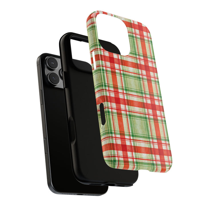 Aesthetic Tough Red Green Checkered Premium Phone Case - For iPhone 17 Pro Max iPhone 16 Pro iPhone 15 Iphone 14 Plus 13 Pro 12 11 10 XR XS - Studio40ParkLane