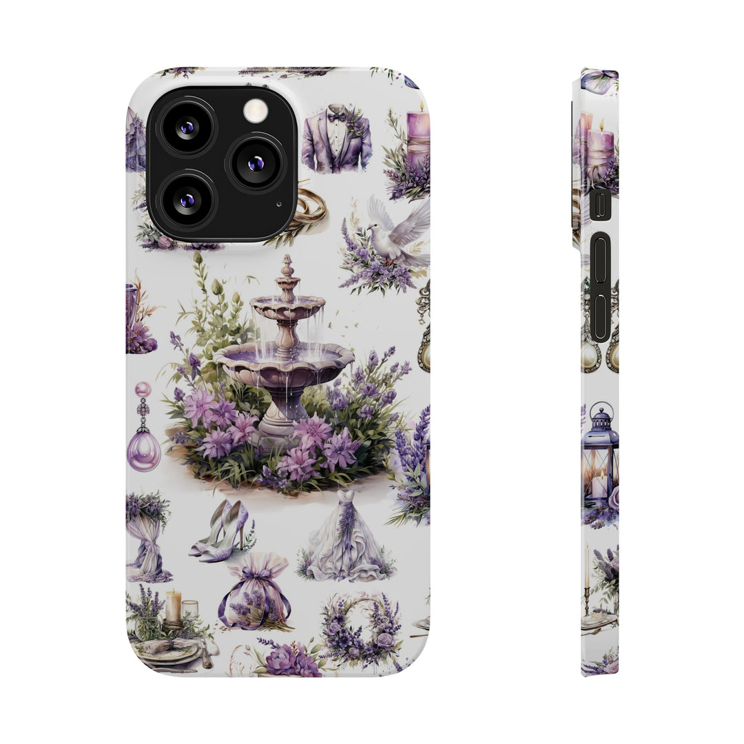Slim Cute Phone Cases for Iphone | iPhone 15 Case | iPhone 15 Pro Max Case, Iphone 14, Iphone 14 Pro Max, Iphone 13, Lavender Wedding Theme - Studio40ParkLane