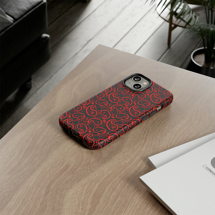 Cute IPhone Case | iPhone 15 Case | iPhone 15 Pro Max Case, Iphone 14 Case, Iphone 14 Pro Max Case IPhone Case for Art Lovers, Paisley Red - Studio40ParkLane