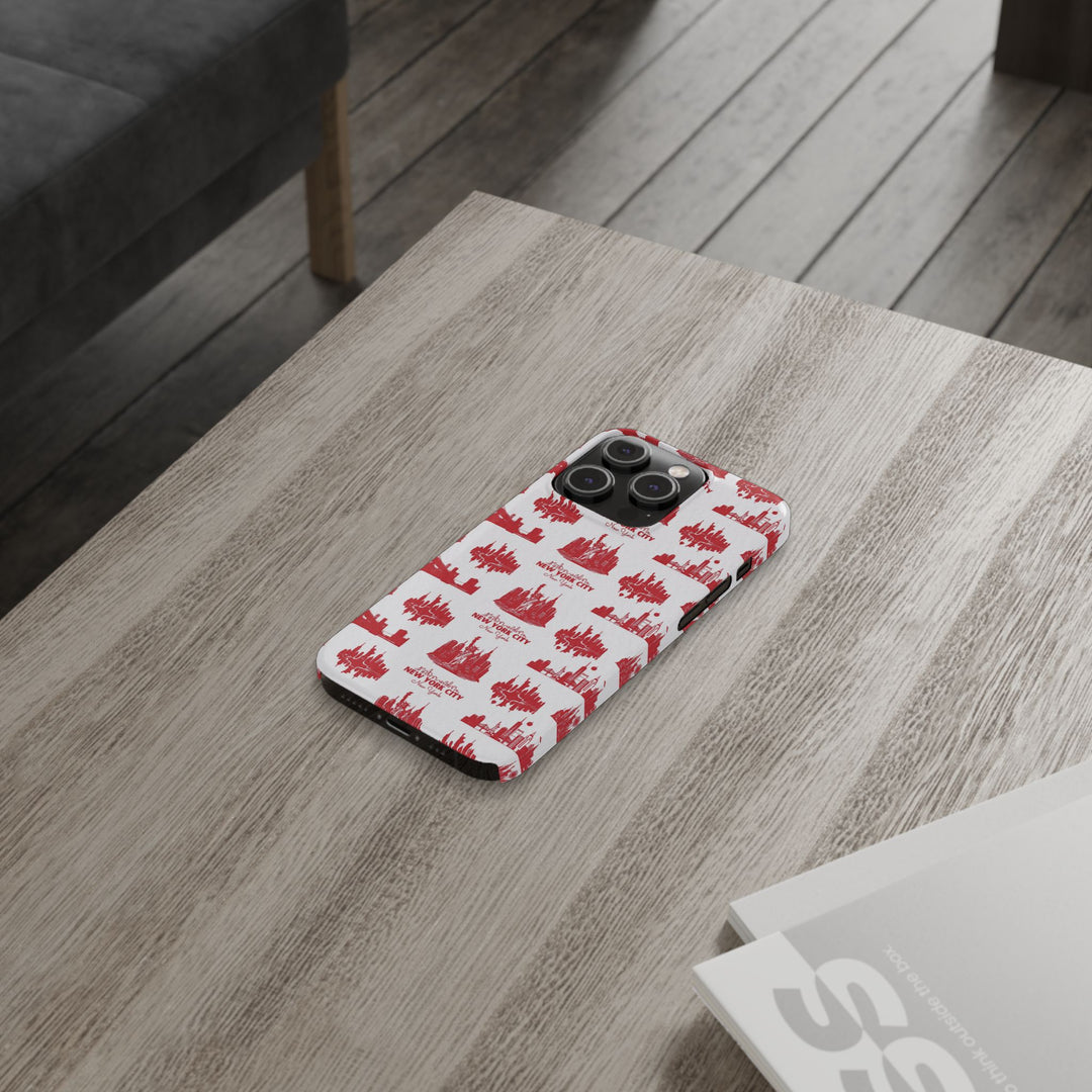 Slim New York Skyline Red Collage Coquette Gift for Her Cute Phone Cases for Iphone 16 Pro Max | iPhone 15 Case | iPhone 15 Pro Max Case, Iphone 14, Iphone 14 Pro Max, Iphone 13 12 11 8 7 - Studio40ParkLane