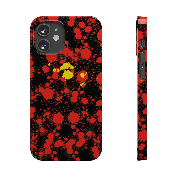 Slim Cute Phone Cases for Iphone - | iPhone 15 Case | iPhone 15 Pro Max Case, Iphone 14 Case, Iphone 14 Pro Max, Iphone 13, Red Yellow Paint Splash - Studio40ParkLane