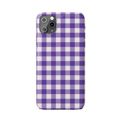 Slim Purple Gingham Gift for Her Cute Phone Cases for Iphone 16 Pro Max | iPhone 15 Case | iPhone 15 Pro Max Case, Iphone 14, 13, 12, 11, 10, 8, 7