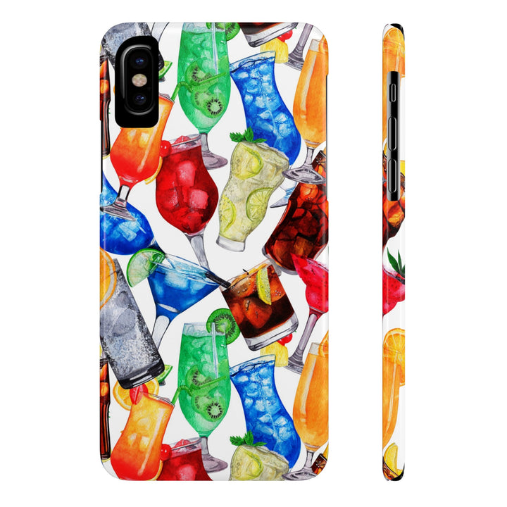 Slim Cute Phone Cases for Iphone - | iPhone 15 Case | iPhone 15 Pro Max Case, Iphone 14 Case, Iphone 14 Pro Max, Iphone 13, Summer Fruit Cocktail - Studio40ParkLane