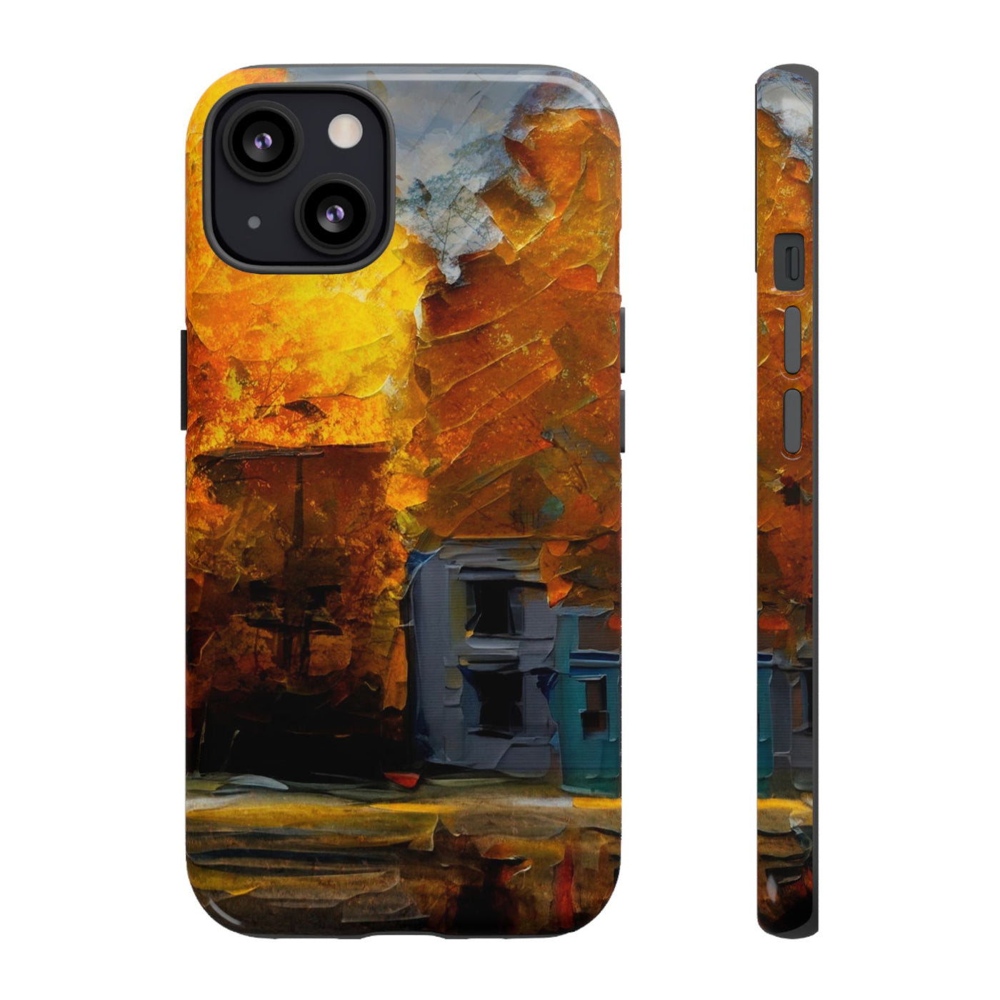 Impact Resistant, Fall Leaves Oil Painting, Cute Phone Cases for Samsung S24, S23, S22, S21, IPhone 15 pro Iphone 14 pro Iphone 13 IPhone 12 Iphone 11