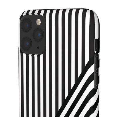Aesthetic Black White Stripes Cute Phone Case Sleek Snap - For iPhone 17 Pro Max iPhone 16 Pro iPhone 15 Iphone 14 Plus 13 Pro 12 11 10 Gift - Studio40ParkLane