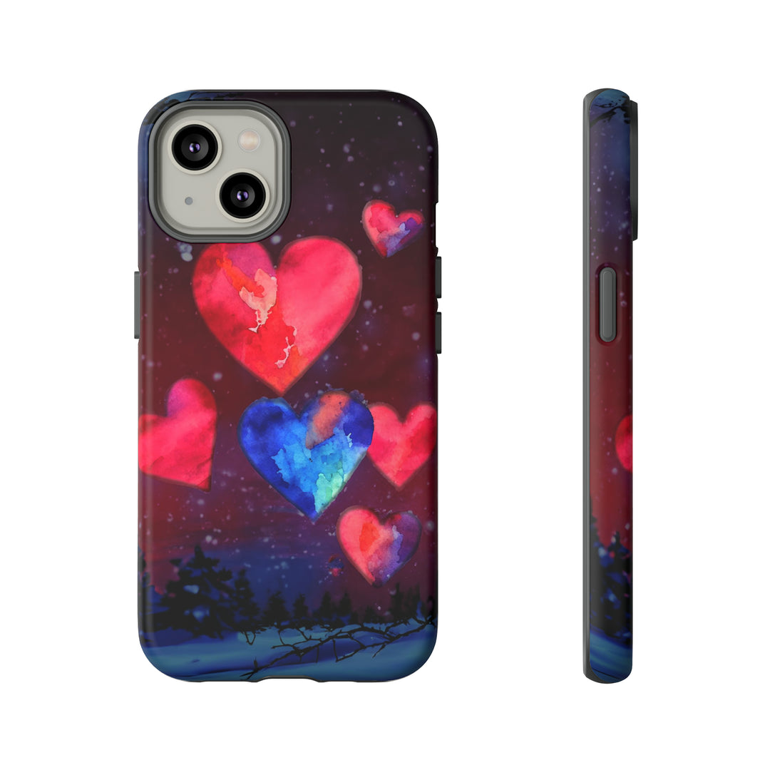 Cute IPhone Case | Rising Heart Love Night, iPhone 15 Case | iPhone 15 Pro Case, Iphone 14 Case, Iphone 14 Pro Max Case, Iphone 13 Case - Studio40ParkLane