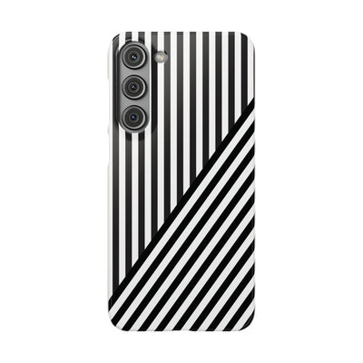 Aesthetic Black White Stripes Cute Phone Case Sleek Snap - For iPhone 17 Pro Max iPhone 16 Pro iPhone 15 Iphone 14 Plus 13 Pro 12 11 10 Gift - Studio40ParkLane