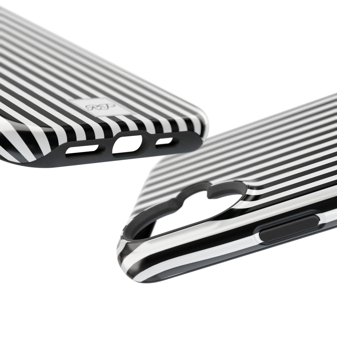 Custom Personalized Black White Striped Magsafe Phone Case for Iphone 17 - | iPhone 16 Pro Max Case | iPhone 15 Case Iphone 14 13 12 11 10 - Studio40ParkLane