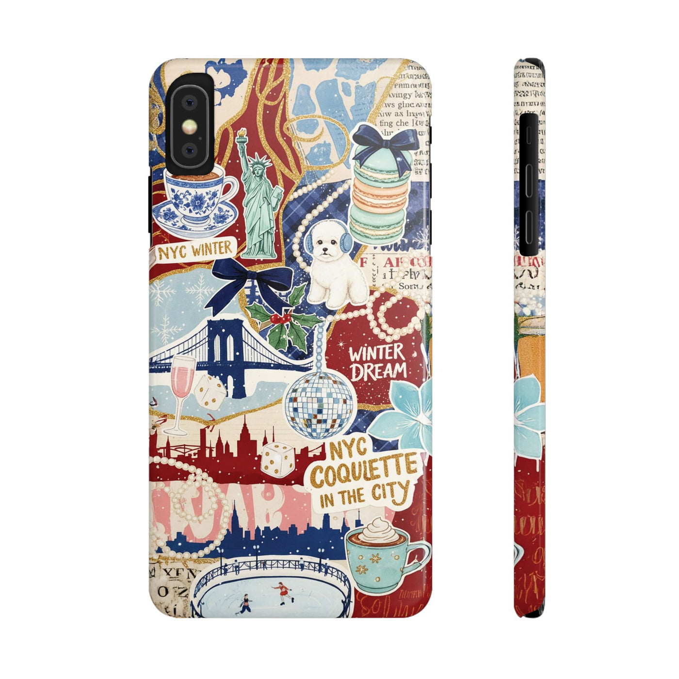 Slim New York Winter Coquette Collage Cute Phone Case for Iphone 16 - | iPhone 15 Pro Max Case | iPhone 14 Case Iphone 13 12 11 10 9 8 7 X - Studio40ParkLane
