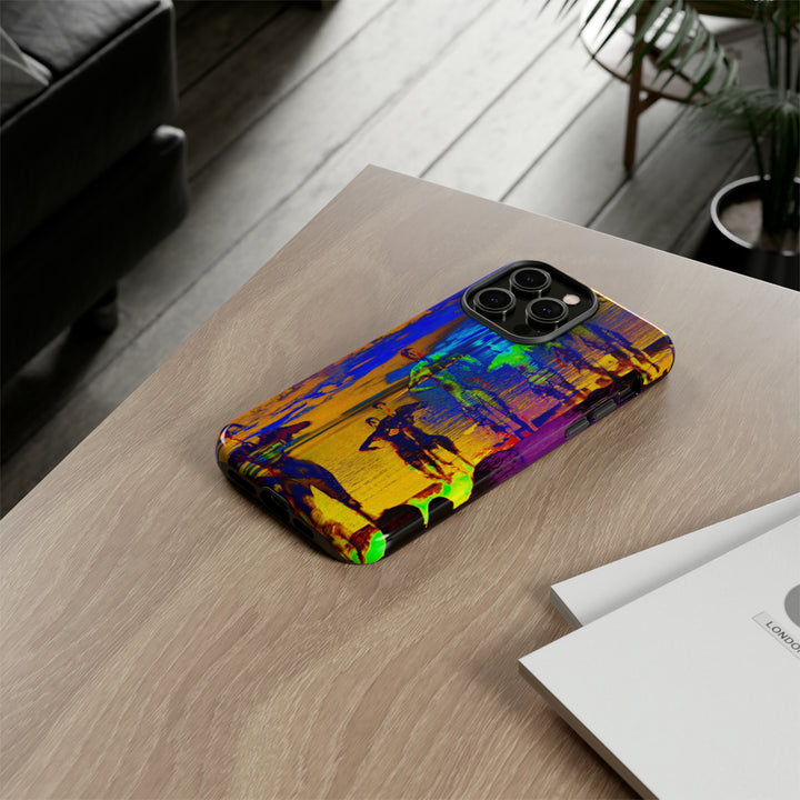 Cute IPhone Case | iPhone 15 Case | iPhone 15 Pro Max Case, Iphone 14 Case, Iphone 14 Pro Max Case IPhone Case for Art Lovers, Sunset Dance Blue Yellow - Studio40ParkLane