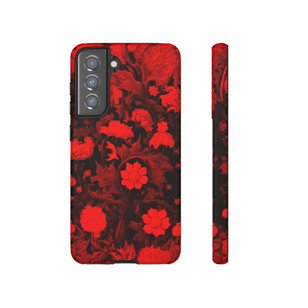 Cute Samsung Phone Case | Aesthetic Samsung Phone Case | Galaxy S23, S22, S21, S20 | Red Flowers, Protective Phone Case - Studio40ParkLane