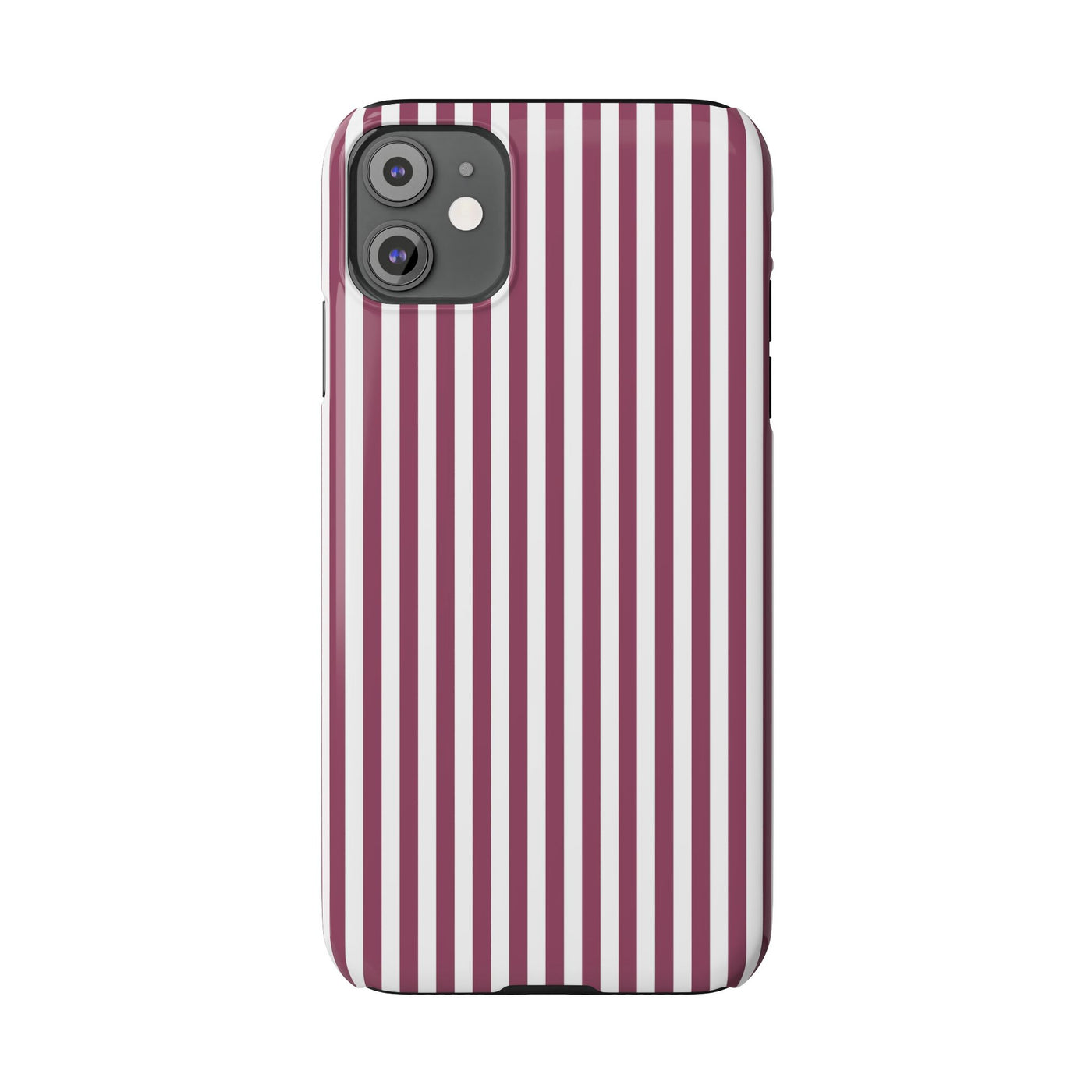 Slim Claret Red Striped Cute Phone Case for Iphone 16 - | iPhone 15 Pro Max Case | iPhone 14 Case Iphone 13 12 11 10 9 8 7 XS X Gift for Her - Studio40ParkLane
