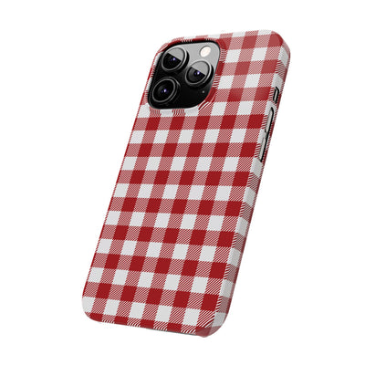 Slim Red Gingham Gift for Her Cute Phone Cases for Iphone 16 Pro Max | iPhone 15 Case | iPhone 15 Pro Max Case, Iphone 14, 13, 12, 11, 10, 8, 7