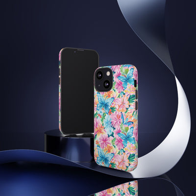 Premium Tough Butterflies Flowers Cute Phone Cases for Samsung S24, S23, S22, S21, S20, Plus and Ultra, Iphone 16 Pro Max,15, 14, 13, 12, 11, 10