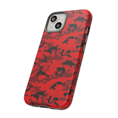 Impact Resistant, Red Camo Camouflage, Cute Phone Cases for Samsung S24, S23, S22, S21, IPhone 15 pro Iphone 14 pro Iphone 13 IPhone 12 Iphone 11