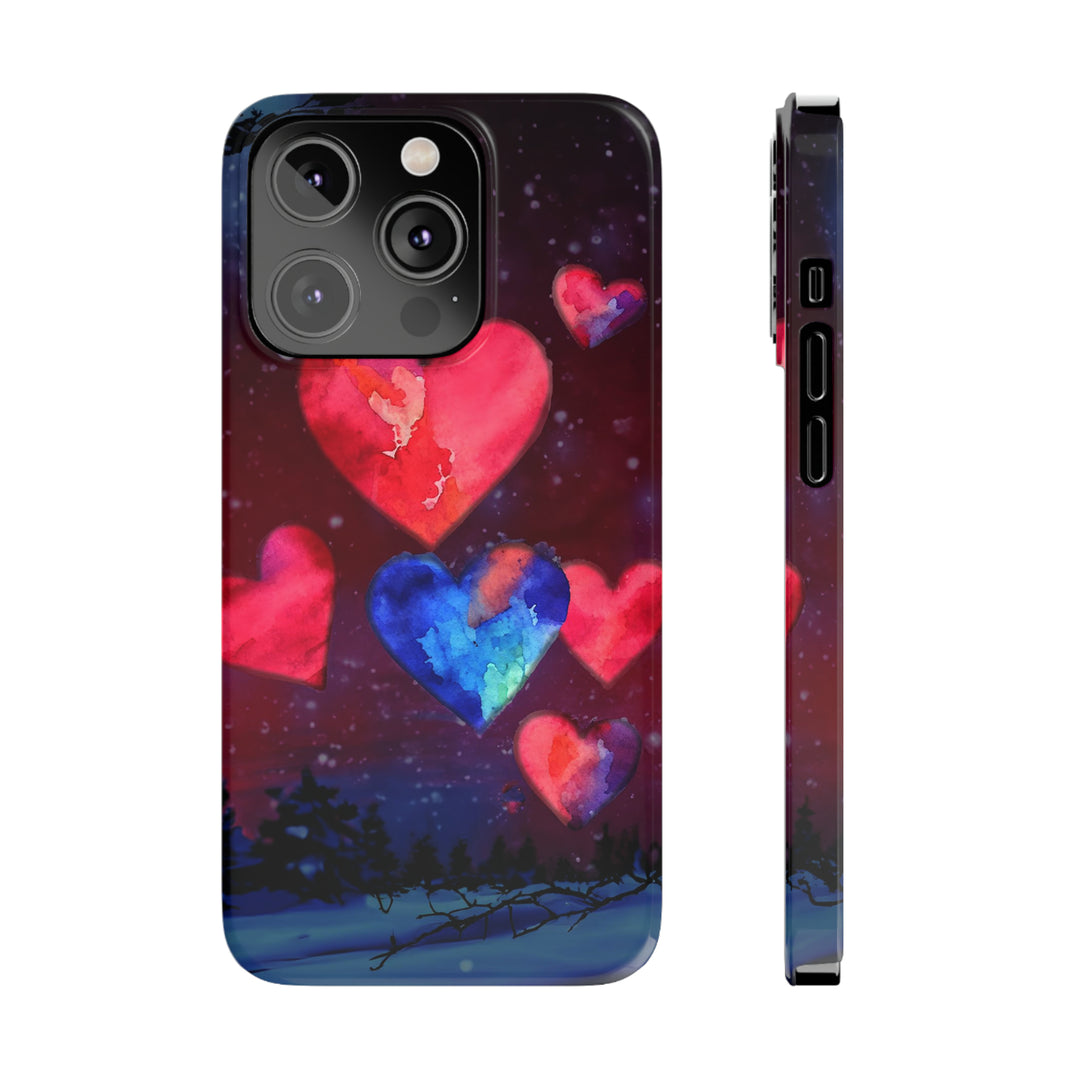 Slim Cute Phone Cases for Iphones - | iPhone 15 Case | iPhone 15 Pro Max Case, Iphone 14 Case, Iphone 14 Pro Max, Iphone 13, Night Sky Hearts Love - Studio40ParkLane