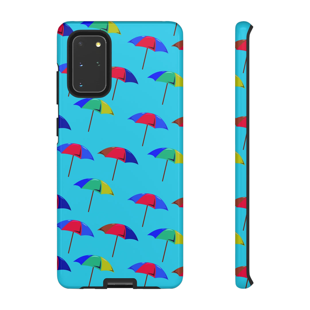 Cute Samsung Phone Case | Aesthetic Samsung Phone Case | Galaxy S23, S22, S21, S20 | Colorful Beach Parasols Blue, Protective Phone Case - Studio40ParkLane