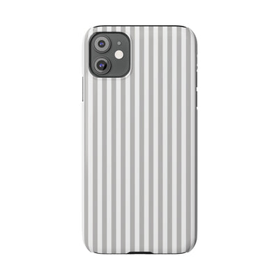 Slim Light Grey Striped Cute Phone Case for Iphone 16 - | iPhone 15 Pro Max Case | iPhone 14 Case Iphone 13 12 11 10 9 8 7 Gift for Her - Studio40ParkLane
