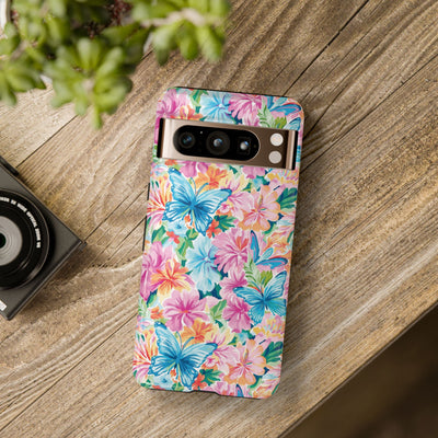 Premium Tough Butterflies Flowers Cute Phone Cases for Samsung S24, S23, S22, S21, S20, Plus and Ultra, Iphone 16 Pro Max,15, 14, 13, 12, 11, 10