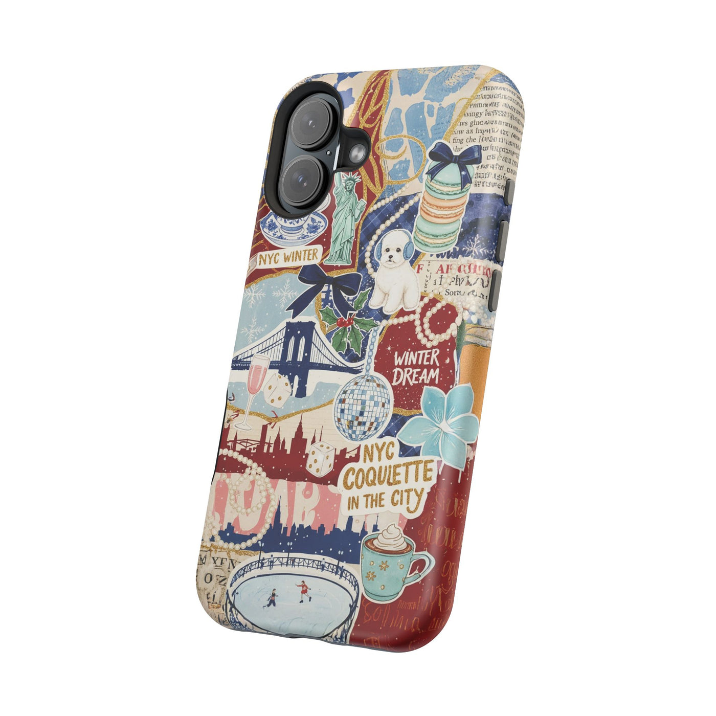 New York Winter Coquette Collage Tough Magsafe Cute Phone Cases for Iphone | iPhone 17 Pro Max Case, Iphone 16, Iphone 15 14 13 12 11 10 9