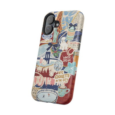 New York Winter Coquette Collage Tough Magsafe Cute Phone Cases for Iphone | iPhone 17 Pro Max Case, Iphone 16, Iphone 15 14 13 12 11 10 9