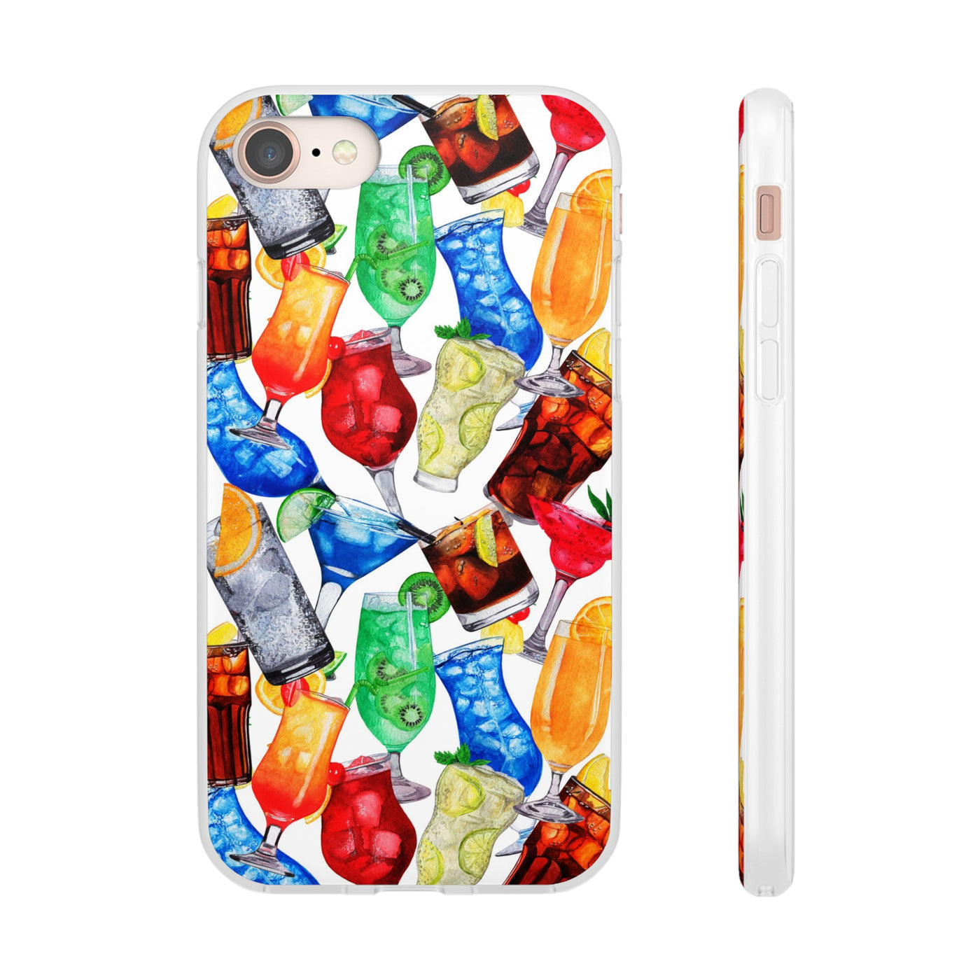 Cute Flexi Phone Cases, For Iphones and Samsung Galaxy Phones, Tropical Summer Fruit Cocktails, Galaxy S23 Phone Case, Samsung S22 Case, Samsung S21, Iphone 15, Iphone 14, Iphone 13