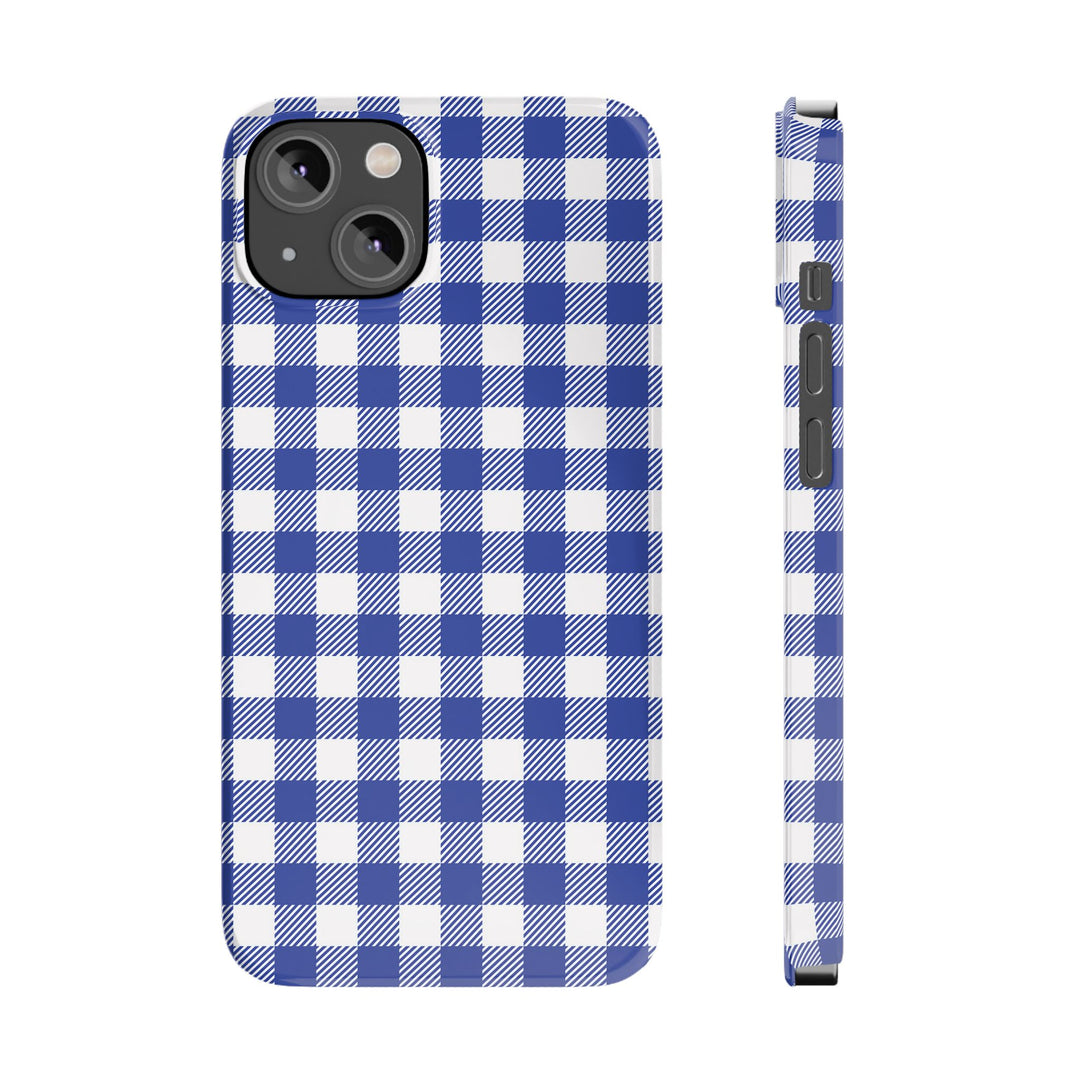 Slim Blue Gingham Gift for Her Cute Phone Cases for Iphone 16 Pro Max | iPhone 15 Case | iPhone 15 Pro Max Case, Iphone 14, 13, 12, 11, 10, 8, 7 - Studio40ParkLane