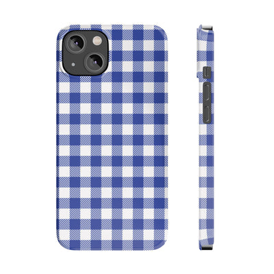 Slim Blue Gingham Gift for Her Cute Phone Cases for Iphone 16 Pro Max | iPhone 15 Case | iPhone 15 Pro Max Case, Iphone 14, 13, 12, 11, 10, 8, 7