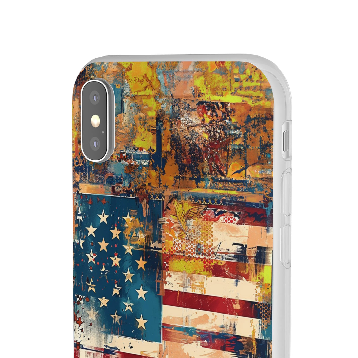 Cute Flexi Phone Cases, US Flag Abstract, Compatible with Samsung Galaxy S23, Samsung S22, Samsung S21, Samsung S20, Galaxy S20 Ultra