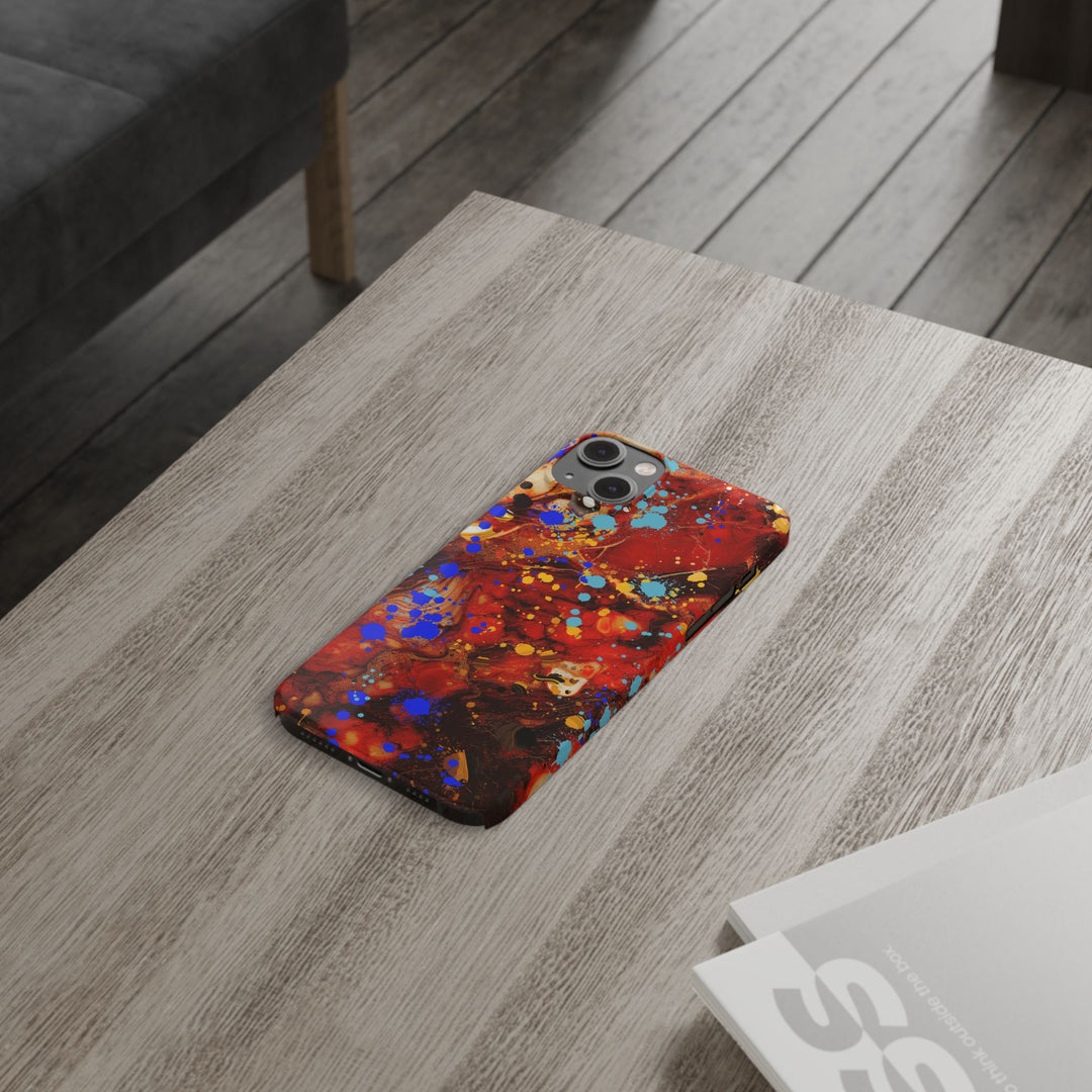 Slim Cute Phone Cases for Iphone - | iPhone 15 Case | iPhone 15 Pro Max Case, Iphone 14 Case, Iphone 14 Pro Max, Iphone 13, Fall Marble Paint Splash - Studio40ParkLane