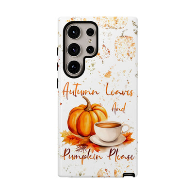 Impact Resistant, Fall Leaves Pumpkin Pie, Cute Phone Cases for Samsung S24, S23, S22, S21, IPhone 15 pro Iphone 14 pro Iphone 13 IPhone 12 Iphone 11