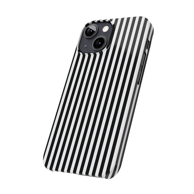 Slim Black White Striped Cute Phone Case for Iphone 16 - | iPhone 15 Pro Max Case | iPhone 14 Case Iphone 13 12 11 10 9 8 7 Gift for Her - Studio40ParkLane