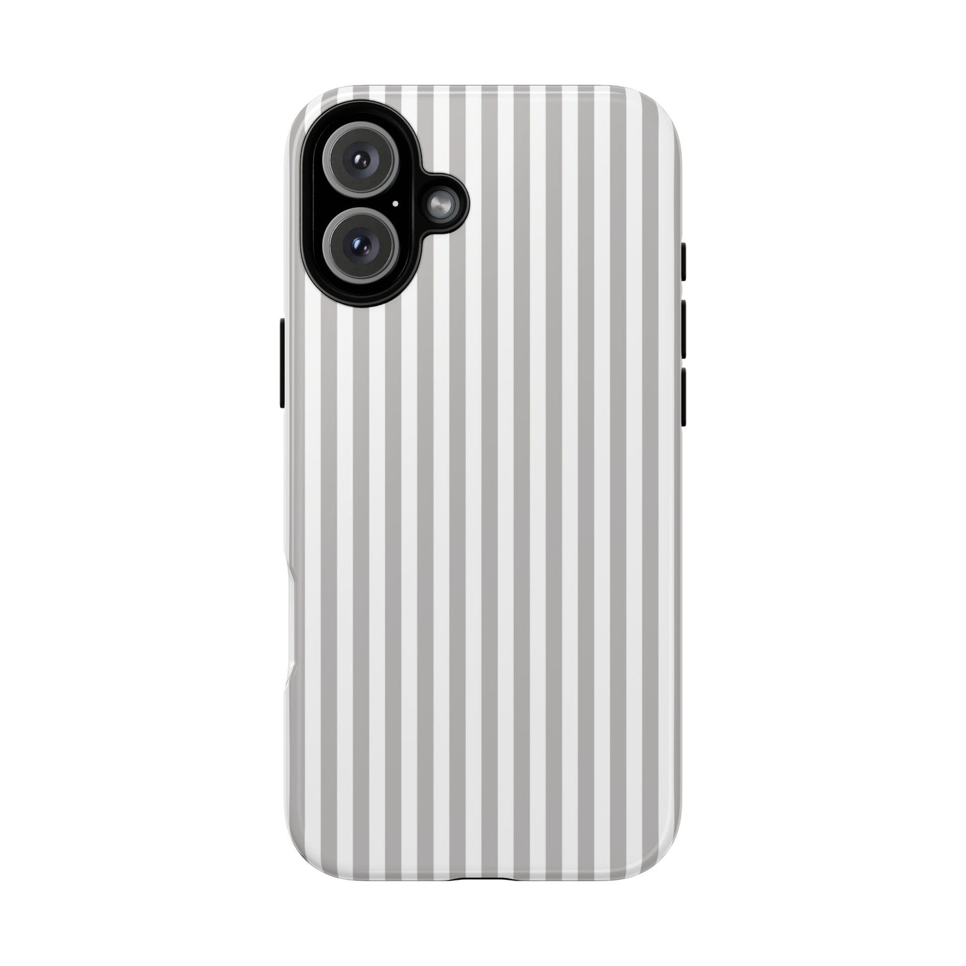 Tough Premium Ash Grey Stripes Phone Case Gift for Her - For Apple iPhone 16 Pro Max 16e iPhone 15 Pro iPhone Iphone 14 Plus 13 Pro 12 SE XR - Studio40ParkLane